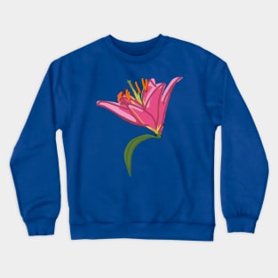 Stargazer Lily Flower Digital Painting Crewneck Sweatshirt